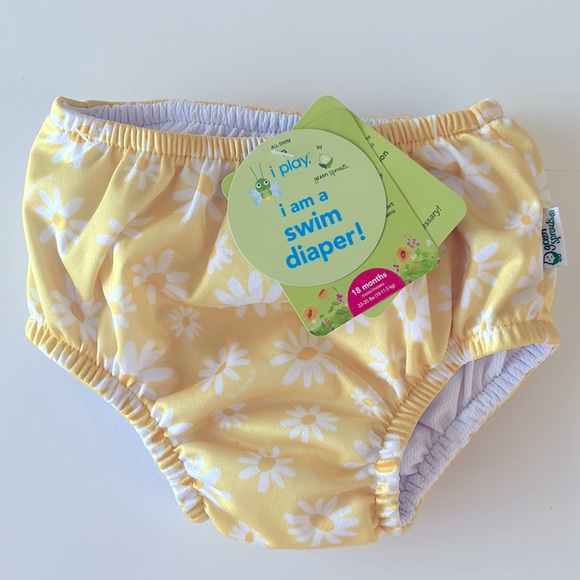 New I-Play Swimsuit Diaper 18 Months Yellow Daisy - Picture 2 of 6